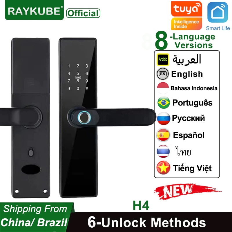 2022-NEW-RAYKUBE-H4-Tuya-Electronic-Lock-Wifi-Smart-Door-Lock-Fingerprint-Lock-Password-IC-Card